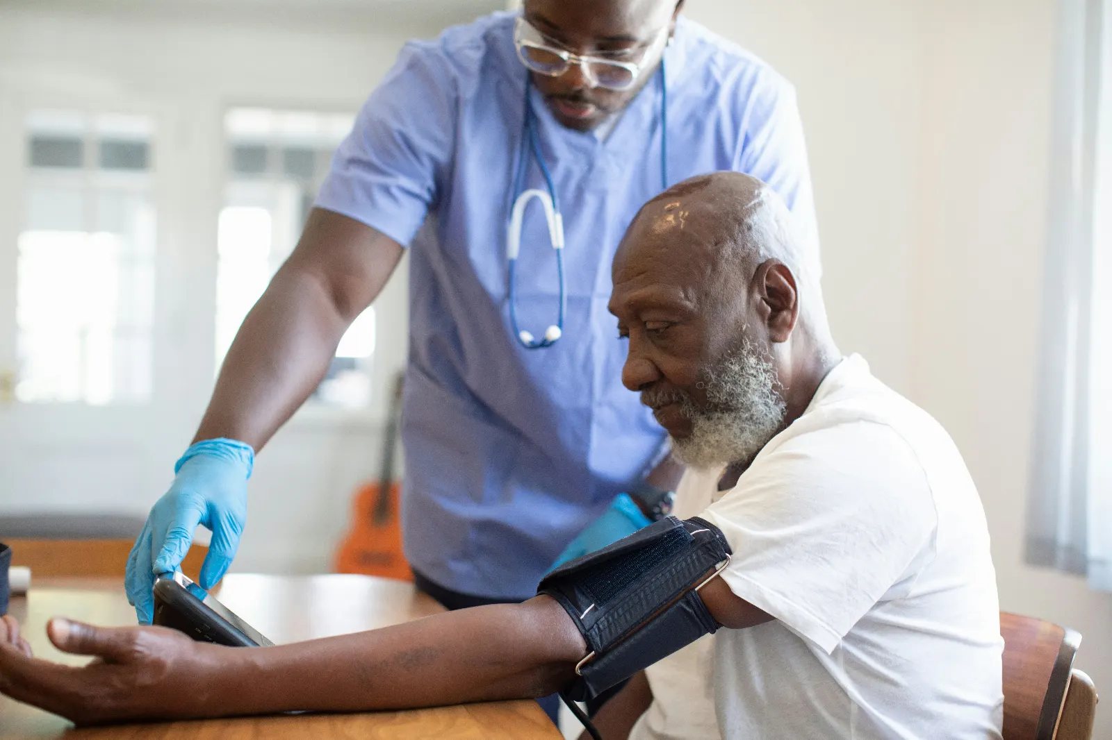 Nurse caring for a patient